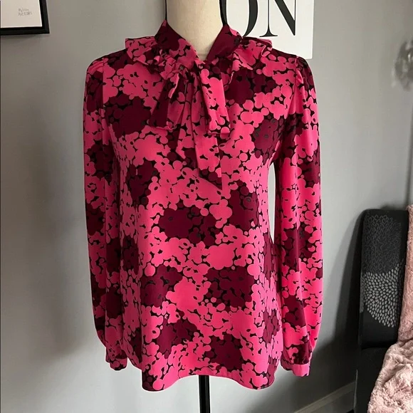 Kate Spade New York Bubble Dot Tie-neck Blouse - Picture 2 of 11